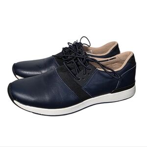Vionic Carmen Lace Up Sneakers Navy Leather Comfort Walking Shoes Orthotic